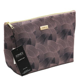 JONES NEW YORK - BLACK SWIRL PRINT RECTANGLE WEDGE COSMETIC BAG